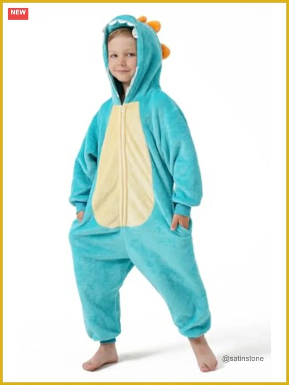 Kids Animal Onesie Halloween Costume Cosplay Pajamas Flannel 3-14Y